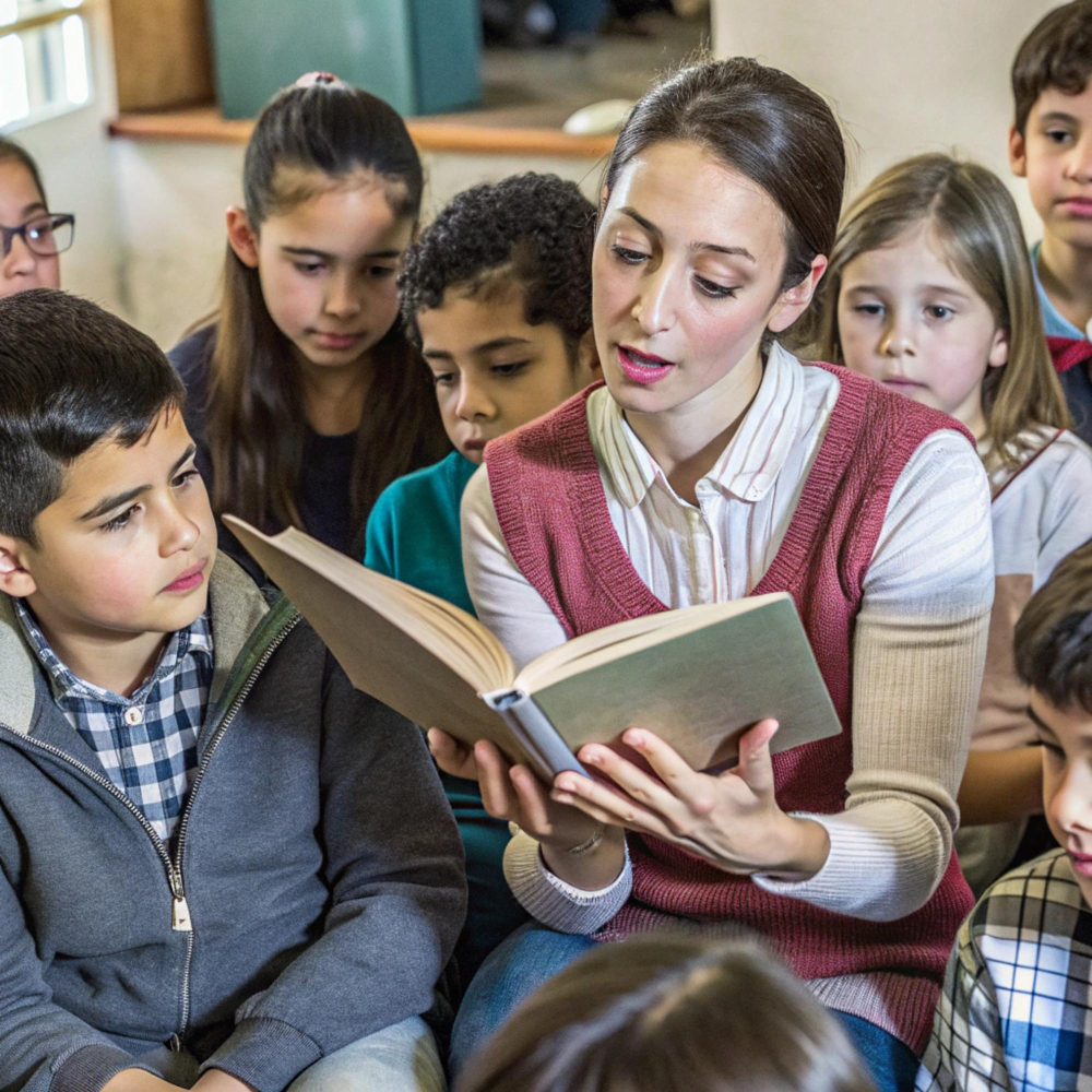 maestra leyendo